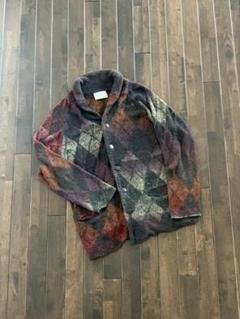 【海外限定】 日本製 イロコイ ニット 古着 個性 M ブラック モヘアセーター タイダイ柄 - ニット/セーター