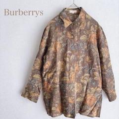 Burberry バーバリー　シャツ　ブラウス　リネン　麻　長袖　花柄　希少　L