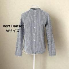 【ヴェールダンス】vert dense　シャツ　ブラウス　コットン　ヴィンテージ ヴェールダンス Vert Dense 五分袖 ブラウス ターコイズブルー