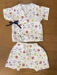 eab BEBE 甚平　ガーゼ　80 ㎝　綿 カラフルロケット柄甚平セット