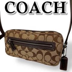COACH コーチ ショルダーバッグ キャンバス クロスボディ ミニ ブラウン