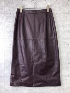 良い色◎ レトロ モード 古着 M/H 羊革 リアルレザータイトスカート