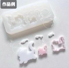 ネコ、魚の骨　シリコンモールド　シェイカーモールド　レジン　デコパーツ