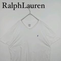 Ralph Lauren ホワイト Vネック 無地Tシャツ XXL