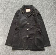 90s vintage カバーオール 個性的 銀ボタン ステッチ ブラック