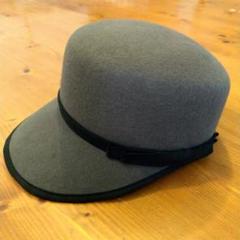 CA4LA カシラ SUNNY SMILE ウールリボンキャスケット　グレー×黒 WASHABLE GAJI9(ONESIZE BLACK): キャスケット｜帽子通販｜CA4LA
