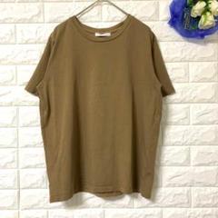オペークドットクリップ Tシャツ 半袖 オークル 無地 シンプル ワールド 美品