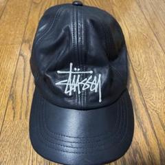 STUSSY レザーキャップ 黒