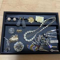 シルバー・ゴールド ネックレスとリングセット　遺品整理品 シトリン/ブルートパーズ シルバーネックレス(ルーペ付き/ロング