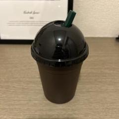 ブラックプラスチックカップ 蓋付き