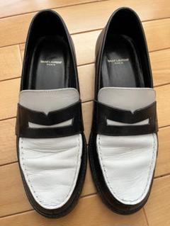 SAINT LAURENTローファー ホワイト・ブラック 34.5/22.5cm SAINT LAURENTローファー ホワイト・ブラック 34.5/22.5cm