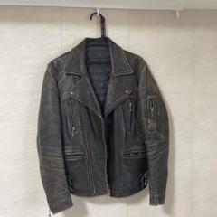 BLACK MEANS  Pussy レイヤードライダースジャケット ROYAL PUSSY ロイヤルプッシー「STRETCH SHORT RIDERS JACKET