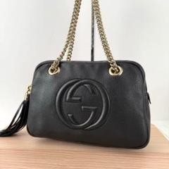 グッチ ソーホー ディスコバッグ ショルダーバッグ カメラバック シボ革 白系 新品•未使用】グッチ ソーホー スモール ディスコバッグ