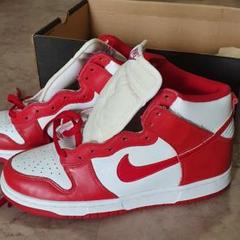 99年 dunk high white/red
