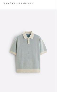 zara コントラスト ニット ポロシャツ
