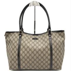 GUCCI トートバッグ GGスプリーム　PVC エナメル　ベージュ　グッチ