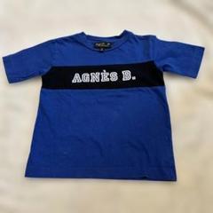 AGNÈS B. ロゴ Tシャツ 4歳 青/黒 アニエスベー