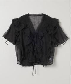 新品 JEANASIS フリル付きシースルー ブラウス シアー