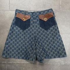 GUCCI グッチ ウォッシュド オーガニックデニム ショートパンツ キュロット GUCCI グッチ ウォッシュド オーガニックデニム ショートパンツ