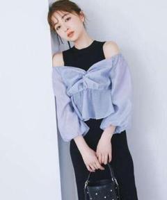 「NATURAL BEAUTY BASIC」 7分袖ブラウス MEDIUM ネイビー レディース タックフルブラウス | N. Natural Beauty Basic*（エヌ