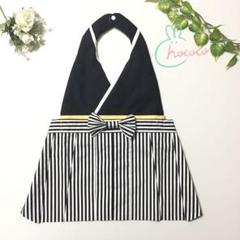 お食い初め・初節句・出産祝いに*袴風スタイ【黒】
