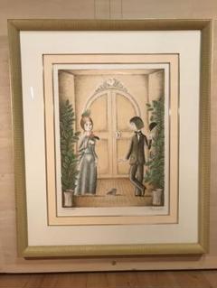 レイモン ペイネ リトグラフ 額装 ☆ 直筆サイン・エディション有り☆ 限定版画 ペイネ 「ハートをキャッチ」 リトグラフ 直筆サイン