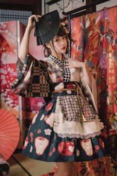 GRD Lolita 林檎お嬢さん 甘いロリ和風 4点セット GRD Lolita 林檎お嬢さん 甘いロリ和風 4点セット