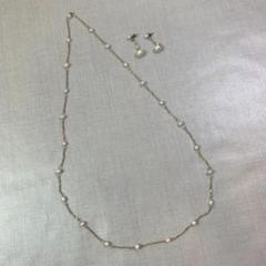 MA111 パールネックレス ピアス セット レディース