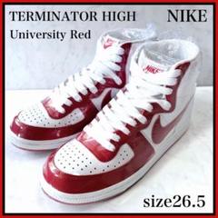 極美品 着用1回 ナイキ ターミネーターハイ ユニバーシティーレッド 26.5