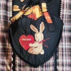 ピンクハウスうさぎ刺繍&エプロン付きワンピース❤️レア