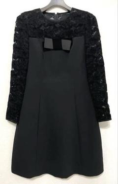 専用❣️M'S GRACY ブラックレースティアードロングワンピース 40 forksy.】オーバーデザインティアードギャザーワンピース forksy