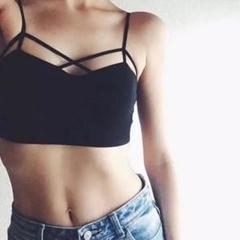 *夏大活躍* クロスストラップ ブラトップ ベアトップ ビスチェ