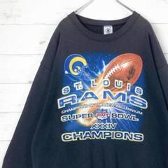 デルタ スウェット USA製 セントルイスラムズ スーパーボウル ブラック XL