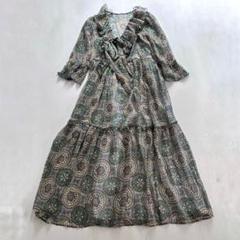 古布蚊帳刺繍付き半袖ワンピース