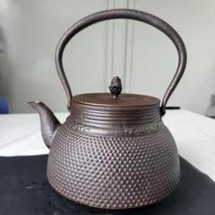 未使用品　南部及精鋳造所(鳳文堂)造　１５型　桜　南部鉄瓶　南部鉄器　鉄瓶 新品 南部鉄鳳文堂 南部鉄器 アラレ急須 瓶敷 茶托セット 鉄瓶