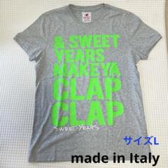 美品SWEET YEARS ロゴペイント Tシャツ　L イタリア製　ユニセックス