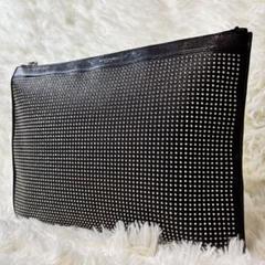 SAINT LAURENT✨良品✨レザー　クラッチバッグ　マイクロスタッズ 超レア品】サンローランマイクロスタッズクラッチバッグレザー