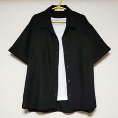 美品 ikka【イッカ】涼やか オープンカラー シャツ ブラウス ブラック