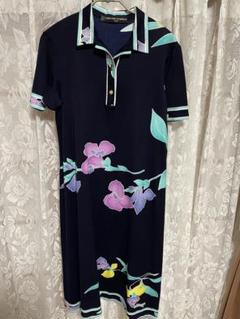 美品⭐︎ LEONARD レオナール　ワンピース　レオパード　緑　フリンジ　L 美品⭐︎ LEONARD レオナールワンピースレオパード緑フリンジL