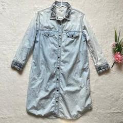 ETRO エトロ☆ペイズリープリントデニムシャツチュニックワンピース М ブルー ETRO エトロ☆ペイズリープリントデニムシャツチュニック
