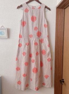 パラスパレス イジェップ リネンワンピース ストライプドット柄 S～M