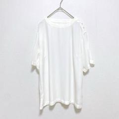 スキャパ 半袖ブラウス レーヨン100% ホワイト 薄手 きれいめ 大人上品 M