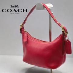 希少　OLD COACH USA製 アクセサリーポーチ　 ハンドバッグ　レッド 希少色✨COACH アクセサリーポーチ ハンドバッグ ミニ
