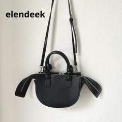 新品　エレンディーク　黒レザーバック ELENDEEK ショルダーバッグ バッグ マルチショルダーバッグ