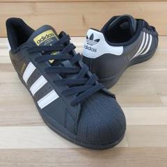☆美品☆【アディダス】スーパースター (26) ブラック　ゴールド　人気 adidas - 未使用 adidas アディダス スーパースター ブラック 26
