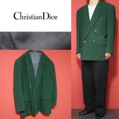 極美品 クリスチャンディオール テーラードジャケット ツイード CD裏地 希少カラー】Christian Dior 裏地CDロゴ ダブルジャケット