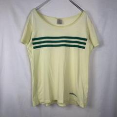 アディダス NEO ボーダープリントTシャツ 黄 L