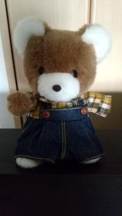 デニムオーバーオールのぬいぐるみ