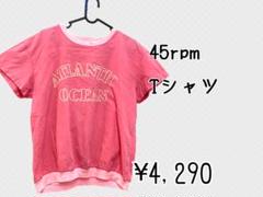 45.rpm ピンクTシャツ 英字プリント H-086