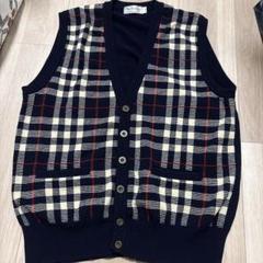 BURBERRY ヴィンテージ ニット ベスト ネイビー ブルー チェック